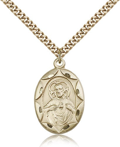 Etched Scalloped Edge Scapular Medal
