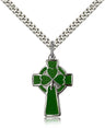 Green Enamel Celtic Cross Pendant