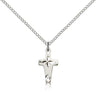 Small Wide Edge Cross Necklace
