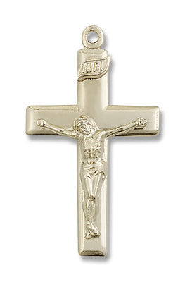 Women's High Polish Block Style Crucifix Necklace