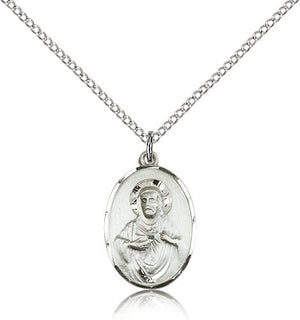 Scapular Medal with Smooth Thin Border Necklace