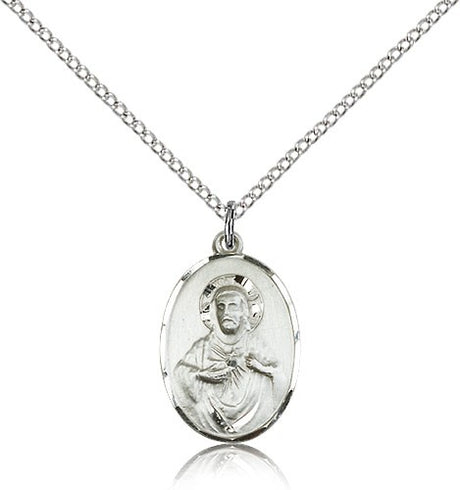 Scapular Medal with Smooth Thin Border Necklace
