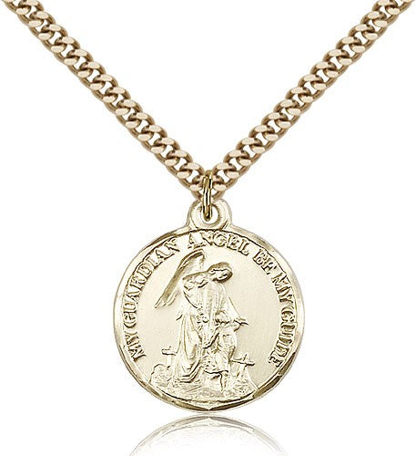 Round Guardian Angel Be My Guide Medal