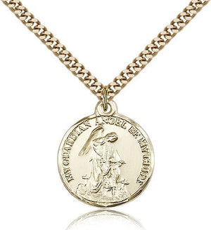 Round Guardian Angel Be My Guide Medal