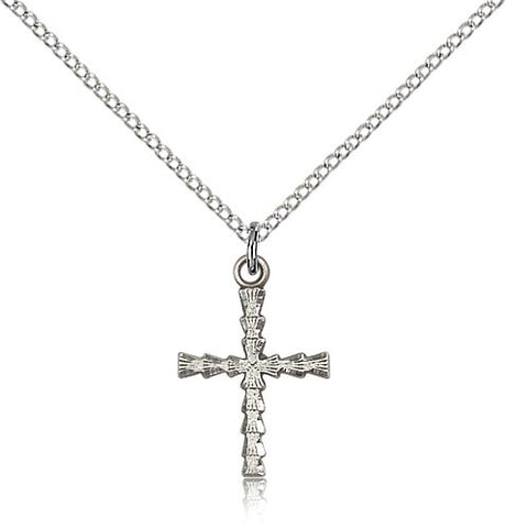 Women's Fluted Crossbar Cross Necklace