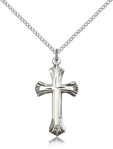 Scalloped Edge Women's Cross Necklace