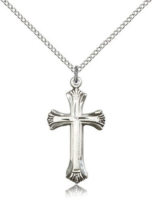 Scalloped Edge Women's Cross Necklace