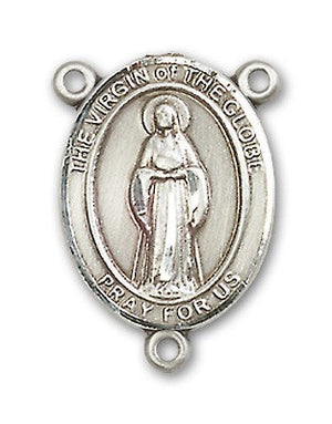 Virgin of the Globe Rosary Centerpiece Sterling Silver or Pewter
