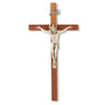 Slimline Two-tone Walnut Crucifix - 11 inch