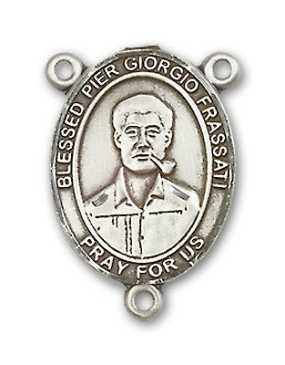 Blessed Pier Giorgio Frassati Rosary Centerpiece Sterling Silver or Pewter