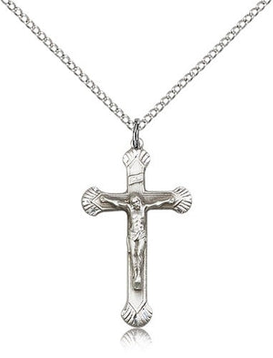 Shell Tip Sterling Crucifix Necklace