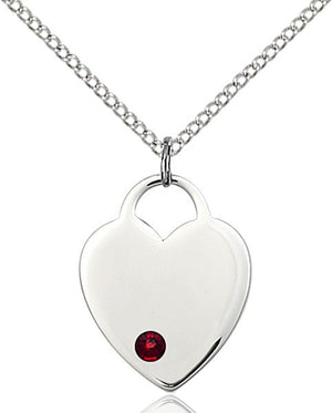 Medium Heart Shaped Pendant with Birthstone Options