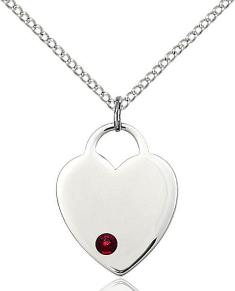 Medium Heart Shaped Pendant with Birthstone Options