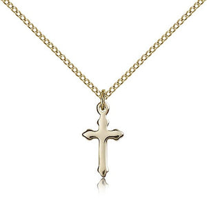 Women's Budded Tip Cross Necklace