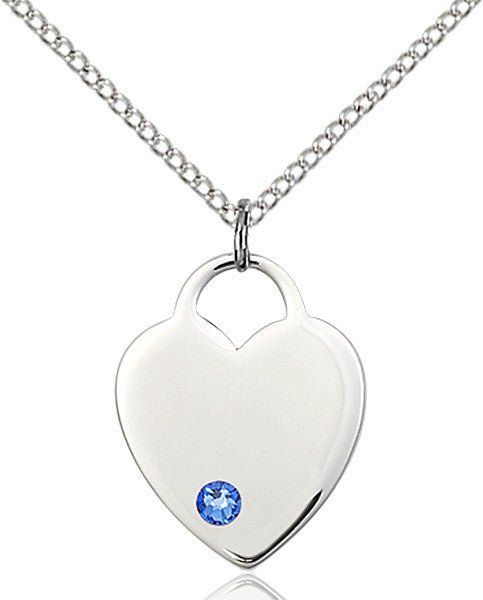 Medium Heart Shaped Pendant with Birthstone Options