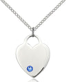 Medium Heart Shaped Pendant with Birthstone Options
