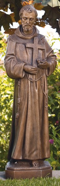 St. Francis with Cross and Birds Statue 32 Inches