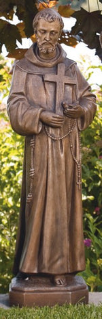 St. Francis with Cross and Birds Statue 32 Inches