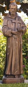 St. Francis with Cross and Birds Statue 32 Inches