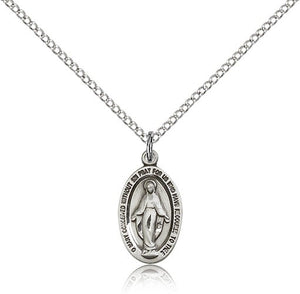 Women's Small Classic Oval Miraculous Medal Necklace