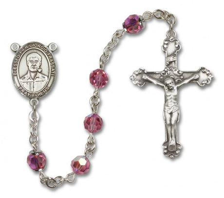 Blessed Pier Giorgio Frassati Sterling Silver Heirloom Rosary Fancy Crucifix