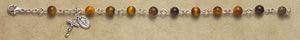 Rosary Bracelet - Sterling Silver with Tigereye Beads