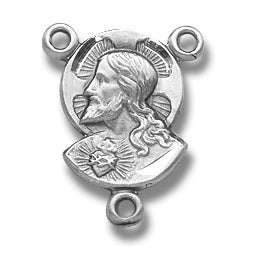 Sterling Silver Sacred Heart Rosary Centerpiece