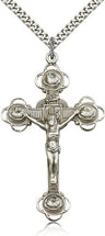 Large Men's Rosebud Tip Crucifix Pendant