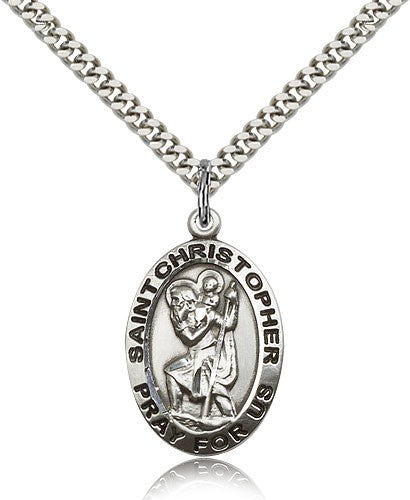 Men's Oval St. Christopher Pray For Us Medal