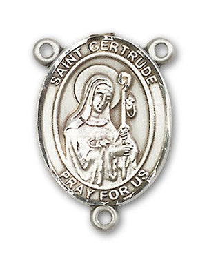 St. Gertrude of Nivelles Rosary Centerpiece Sterling Silver or Pewter