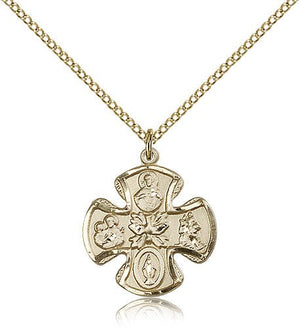 Women's Wide Tip 5-Way Medal with Dove Center