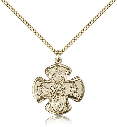 Women's Wide Tip 5-Way Medal with Dove Center