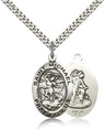 Double Sided Oval St. Michael and Guardian Angel Medal for Men