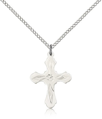 Women's Glass Center Cross Necklace