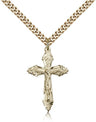 Men's Leafy Tip Crucifix Medal