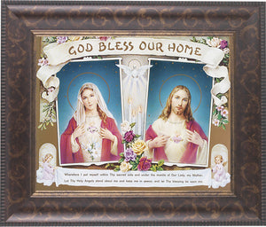 God Bless Our Home Sacred Hearts 8x10 Framed Print Under Glass