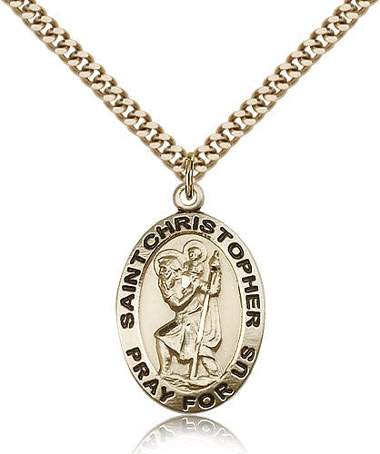 Men's Oval St. Christopher Pray For Us Medal