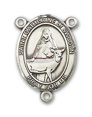 St. Catherine of Sweden Rosary Centerpiece Sterling Silver or Pewter