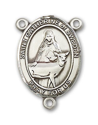 St. Catherine of Sweden Rosary Centerpiece Sterling Silver or Pewter