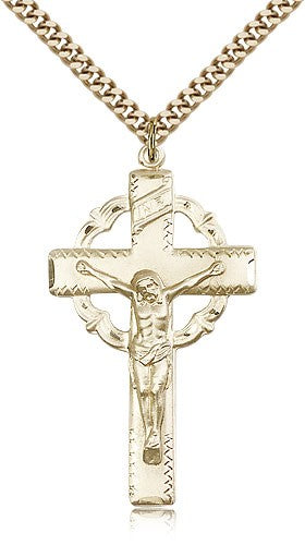 Celtic Crucifix Medal High Polish