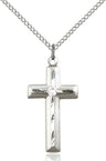 Matte and Polished Cross Pendant with Birthstone Options