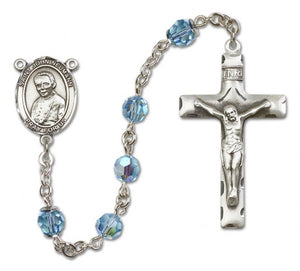 St.  John Neumann Sterling Silver Heirloom Rosary Squared Crucifix