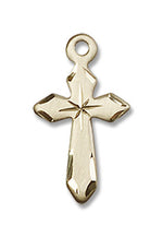 Small Cross Necklace with Etched Tips