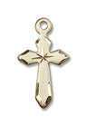 Small Cross Necklace with Etched Tips