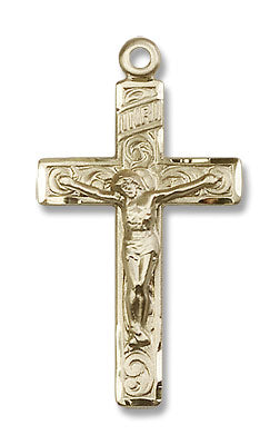 Women's Scroll Design Crucifix Necklace