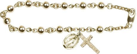 Miraculous Medal Crucifix Pendant Rosary Bracelet for Women