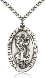 Large Men's Oval St. Christopher Necklace