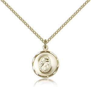 Round Etched Cross Necklace