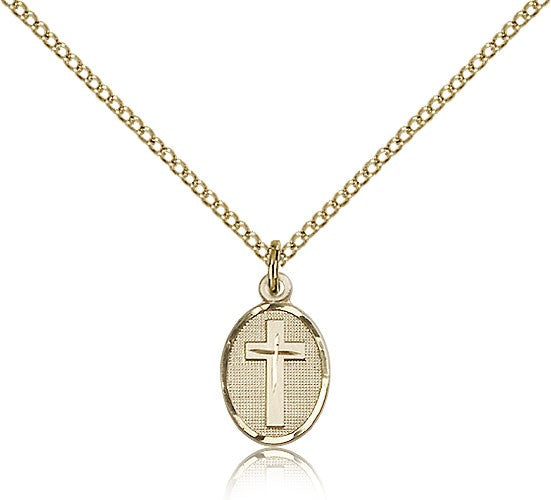 Oval Pendant with Cross Center Necklace
