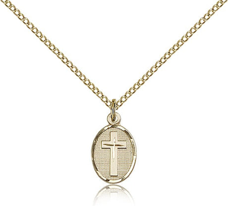 Oval Pendant with Cross Center Necklace